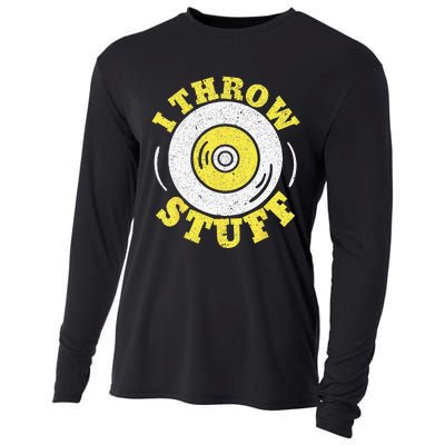 I Throw Stuff Athlete Sport Track And Field Discus Throw Cooling Performance Long Sleeve Crew