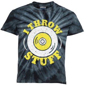 I Throw Stuff Athlete Sport Track And Field Discus Throw Kids Tie-Dye T-Shirt