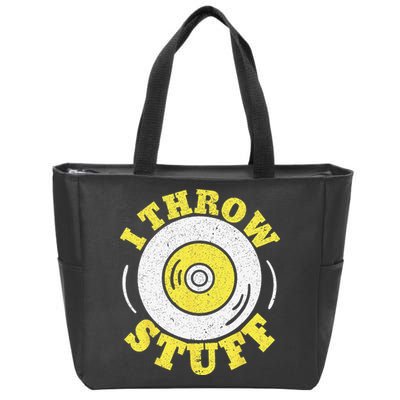 I Throw Stuff Athlete Sport Track And Field Discus Throw Zip Tote Bag