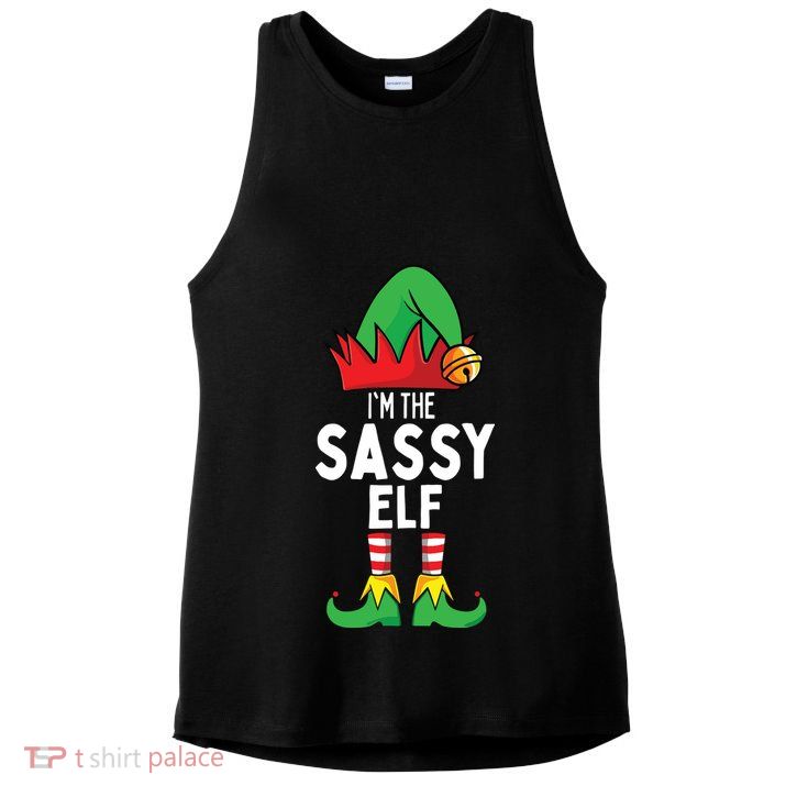I'm The Sassy Elf Matching Christmas Ladies PosiCharge Tri-Blend Wicking Tank