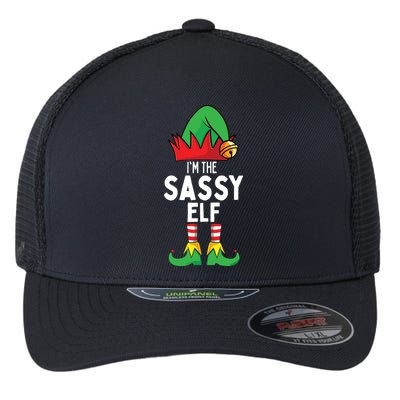 I'm The Sassy Elf Matching Christmas Flexfit Unipanel Trucker Cap