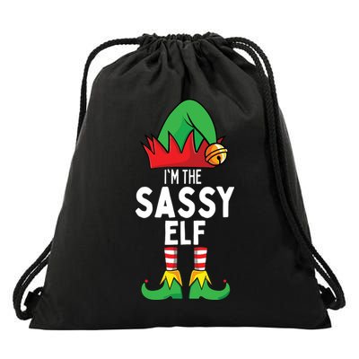 I'm The Sassy Elf Matching Christmas Drawstring Bag