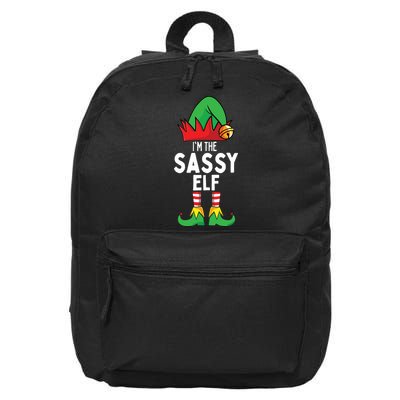 I'm The Sassy Elf Matching Christmas 16 in Basic Backpack
