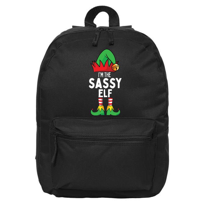 I'm The Sassy Elf Matching Christmas 16 in Basic Backpack