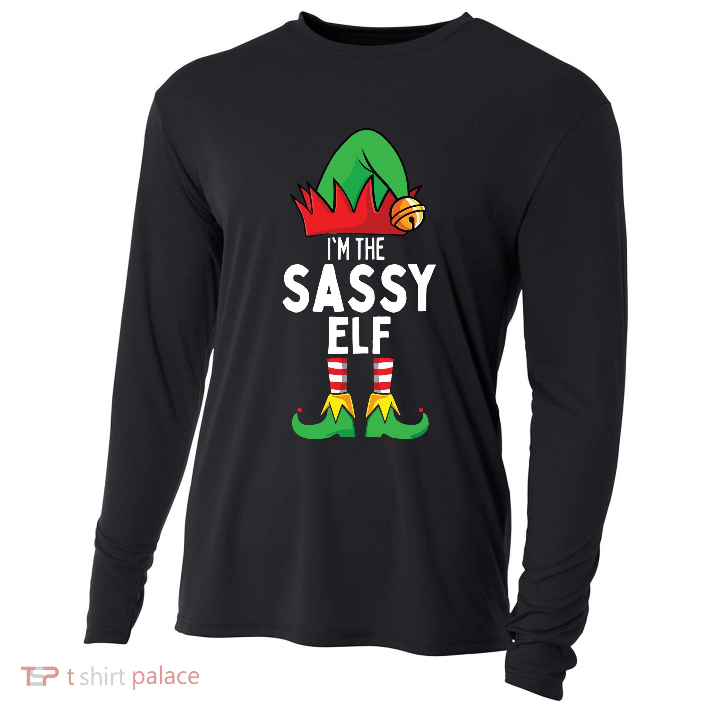 I'm The Sassy Elf Matching Christmas Cooling Performance Long Sleeve Crew