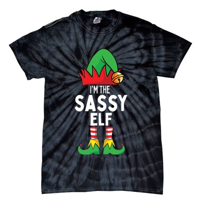 I'm The Sassy Elf Matching Christmas Tie-Dye T-Shirt