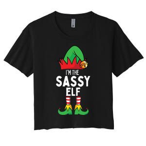 I'm The Sassy Elf Matching Christmas Women's Crop Top Tee