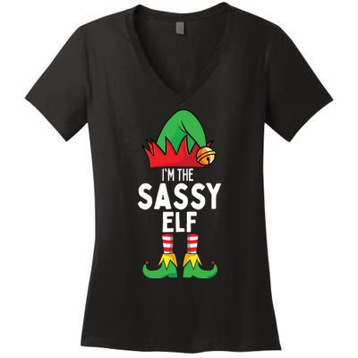 I'm The Sassy Elf Matching Christmas Women's V-Neck T-Shirt