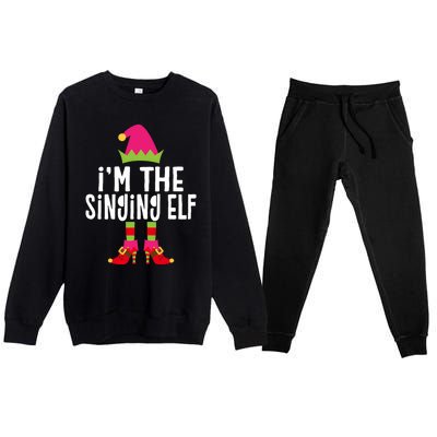 Im The Singing Elf Matching Christmas Elf Premium Crewneck Sweatsuit Set