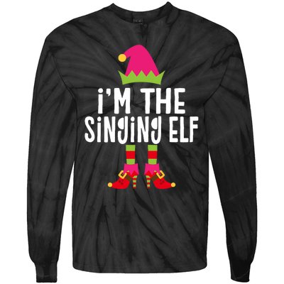 Im The Singing Elf Matching Christmas Elf Tie-Dye Long Sleeve Shirt