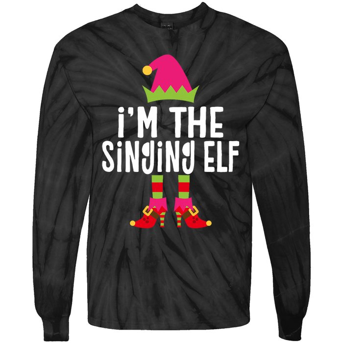 Im The Singing Elf Matching Christmas Elf Tie-Dye Long Sleeve Shirt