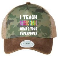I Teach Second Grade Whats Your Superpower 2nd Grade Teacher Legacy Tie Dye Trucker Hat