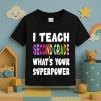 I Teach Second Grade Whats Your Superpower 2nd Grade Teacher Toddler T-Shirt