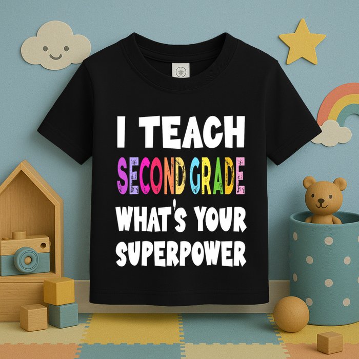 I Teach Second Grade Whats Your Superpower 2nd Grade Teacher Toddler T-Shirt