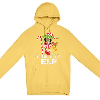 IM The Sassy Elf African American 1 Matching Christmas Gift Premium Pullover Hoodie