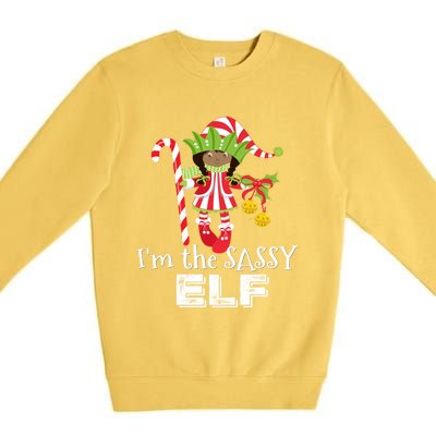 IM The Sassy Elf African American 1 Matching Christmas Gift Premium Crewneck Sweatshirt