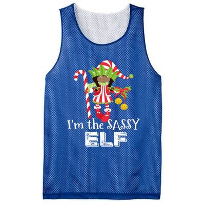 IM The Sassy Elf African American 1 Matching Christmas Gift Mesh Reversible Basketball Jersey Tank