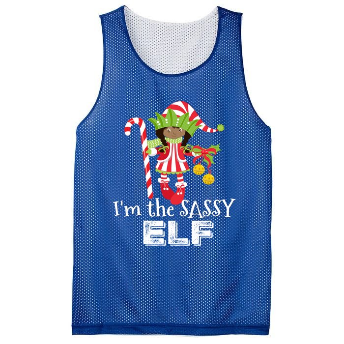 IM The Sassy Elf African American 1 Matching Christmas Gift Mesh Reversible Basketball Jersey Tank