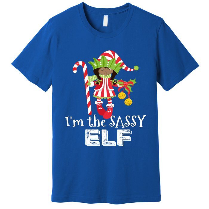 IM The Sassy Elf African American 1 Matching Christmas Gift Premium T-Shirt