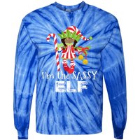 IM The Sassy Elf African American 1 Matching Christmas Gift Tie-Dye Long Sleeve Shirt