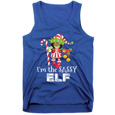 IM The Sassy Elf African American 1 Matching Christmas Gift Tank Top