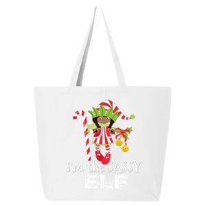 IM The Sassy Elf African American 1 Matching Christmas Gift 25L Jumbo Tote