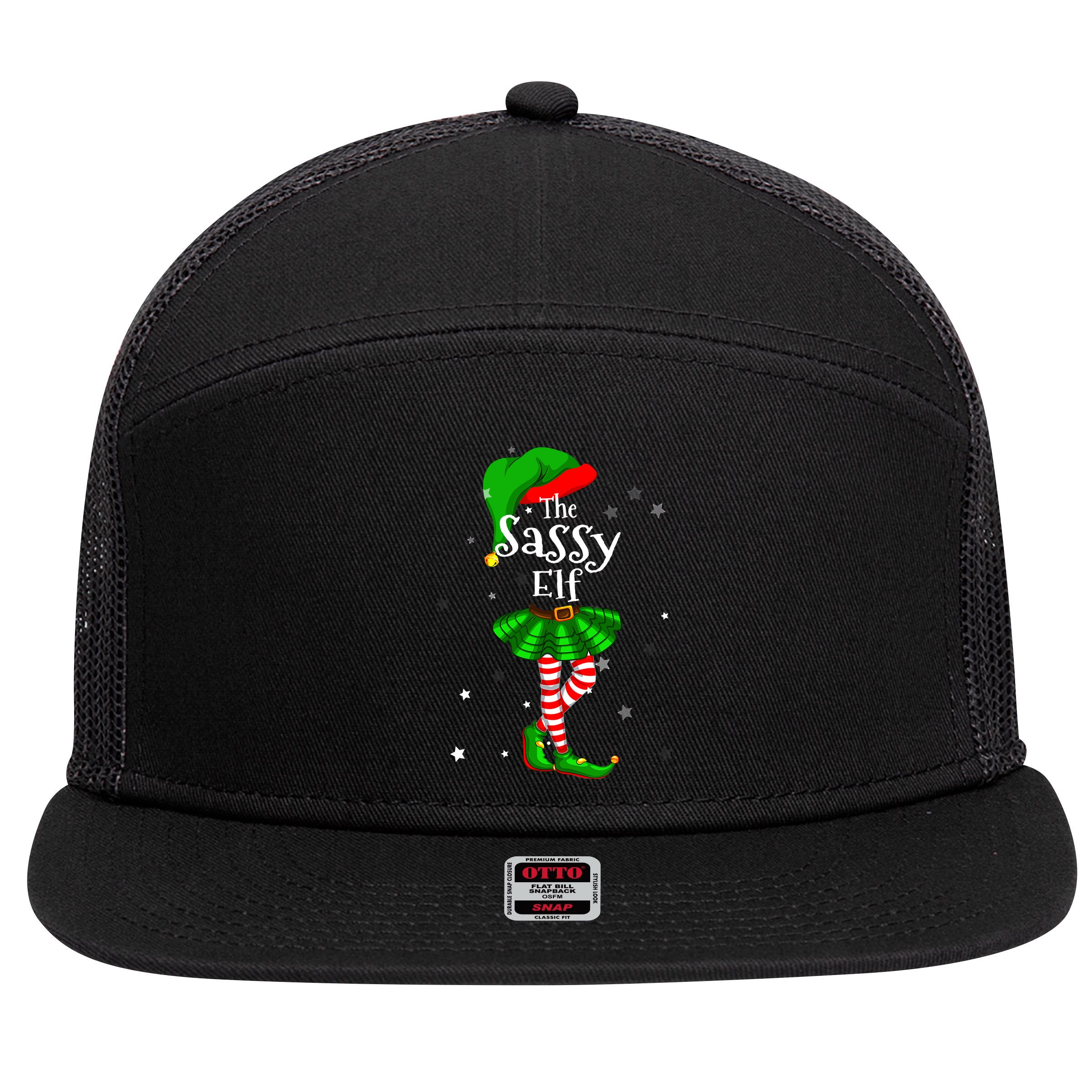 Im The Sassy Elf Matching Christmas Costume 7 Panel Mesh Trucker Snapback Hat