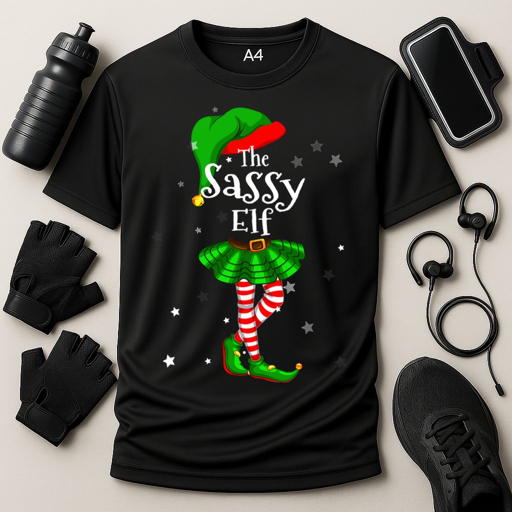 Im The Sassy Elf Matching Christmas Costume Cooling Performance Crew T-Shirt