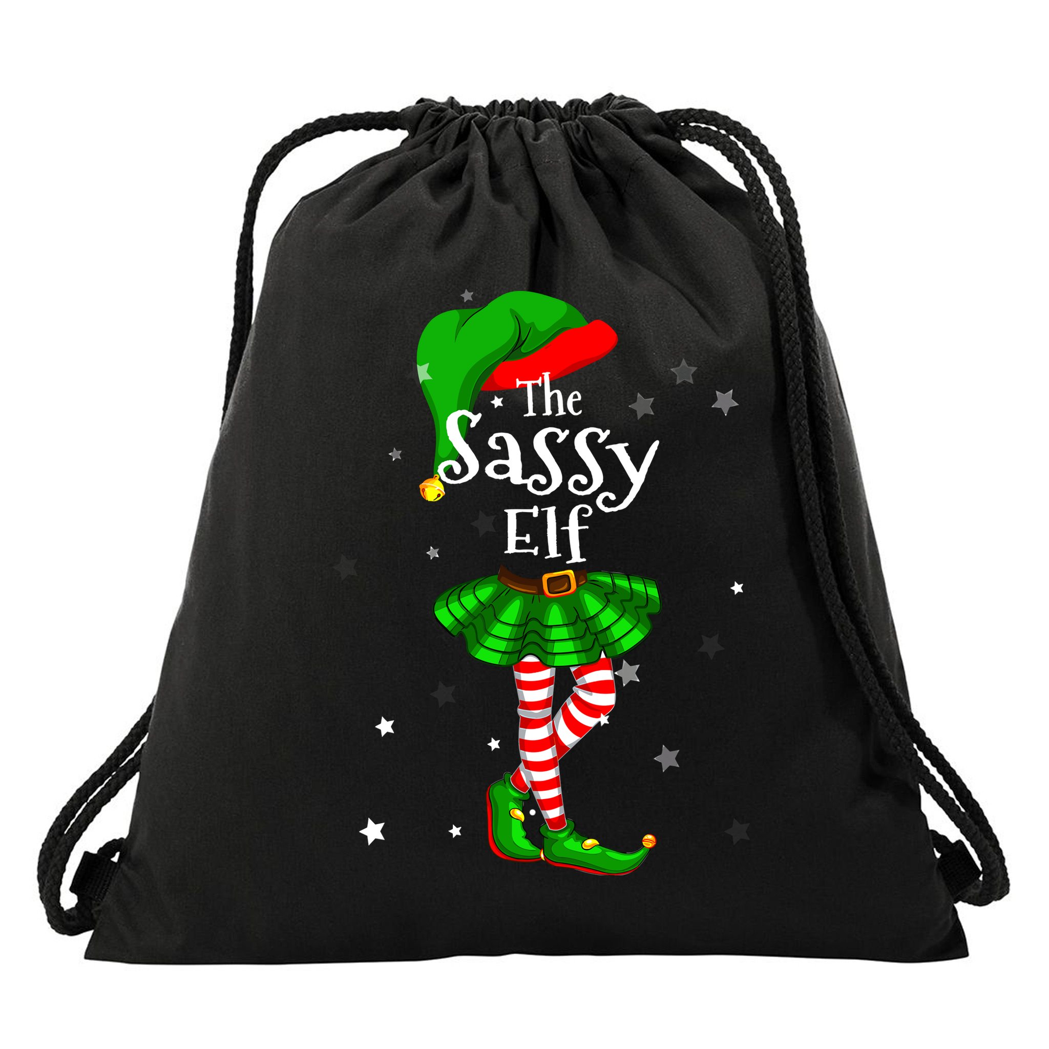 Im The Sassy Elf Matching Christmas Costume Drawstring Bag