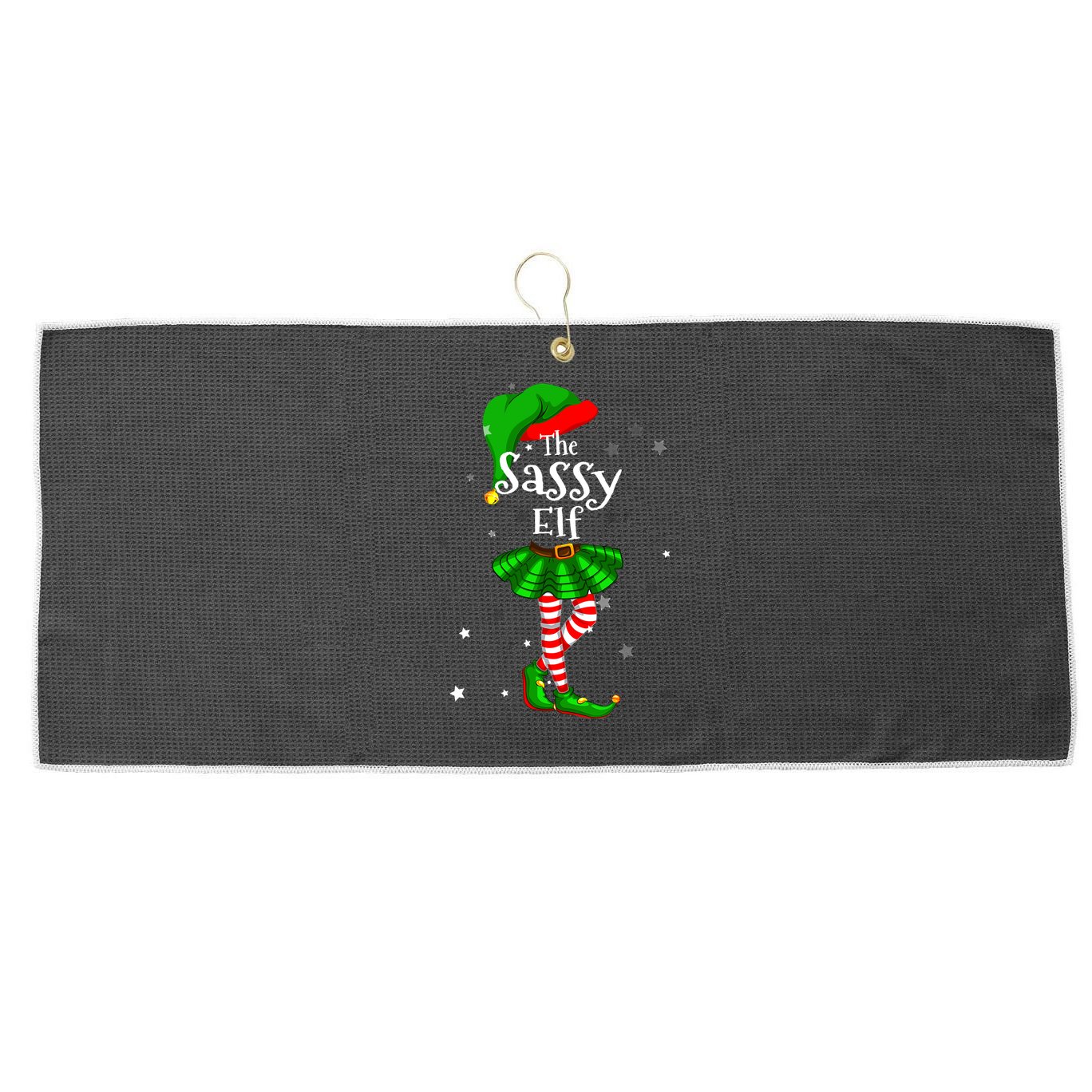 Im The Sassy Elf Matching Christmas Costume Large Microfiber Waffle Golf Towel