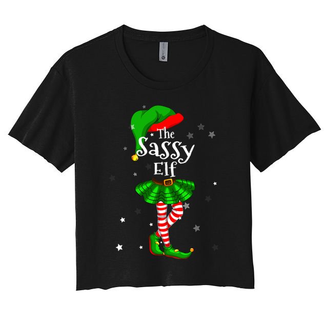 Im The Sassy Elf Matching Christmas Costume Women's Crop Top Tee