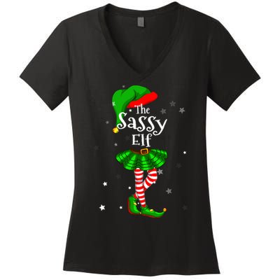 Im The Sassy Elf Matching Christmas Costume Women's V-Neck T-Shirt
