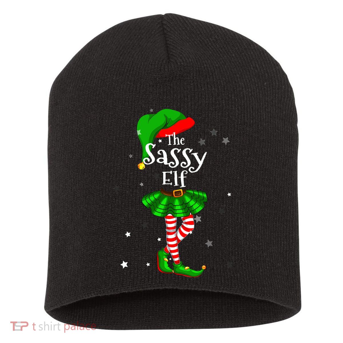 Im The Sassy Elf Matching Christmas Costume Short Acrylic Beanie
