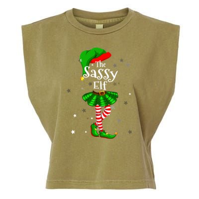 Im The Sassy Elf Matching Christmas Costume Garment-Dyed Women's Muscle Tee