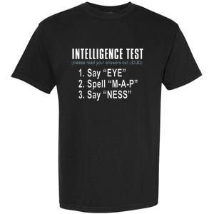 Intelligence Test Say Eye M A P Ness Funny Dad Joke Garment-Dyed Heavyweight T-Shirt