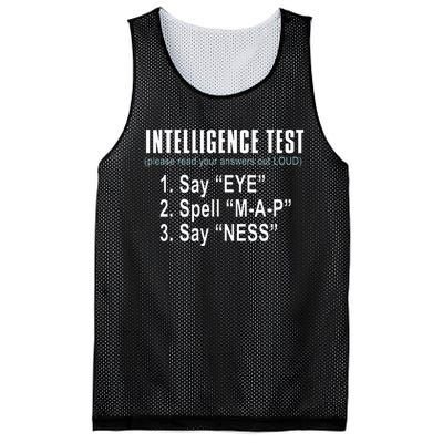 Intelligence Test Say Eye M A P Ness Funny Dad Joke Mesh Reversible Basketball Jersey Tank