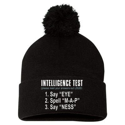 Intelligence Test Say Eye M A P Ness Funny Dad Joke Pom Pom 12in Knit Beanie