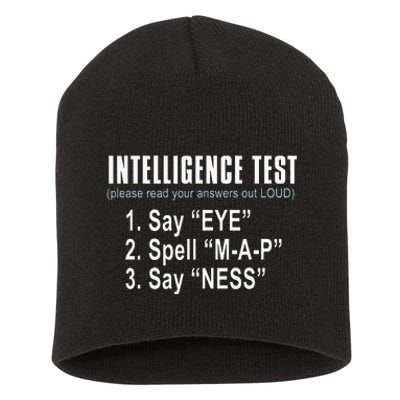 Intelligence Test Say Eye M A P Ness Funny Dad Joke Short Acrylic Beanie