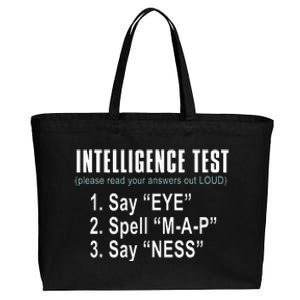 Intelligence Test Say Eye M A P Ness Funny Dad Joke Cotton Canvas Jumbo Tote