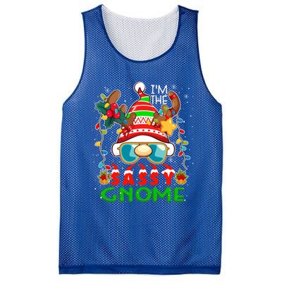 IM The Sassy Gnome Christmas Lights Costume Reindeer Gnome Gift Mesh Reversible Basketball Jersey Tank