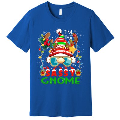 IM The Sassy Gnome Christmas Lights Costume Reindeer Gnome Gift Premium T-Shirt