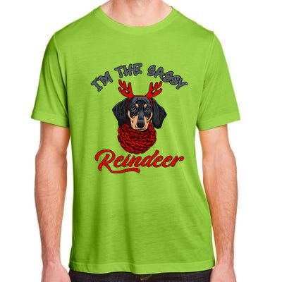 IM The Sassy Reindeer Dachshund Merry Christmas Pajamas Funny Gift Adult ChromaSoft Performance T-Shirt