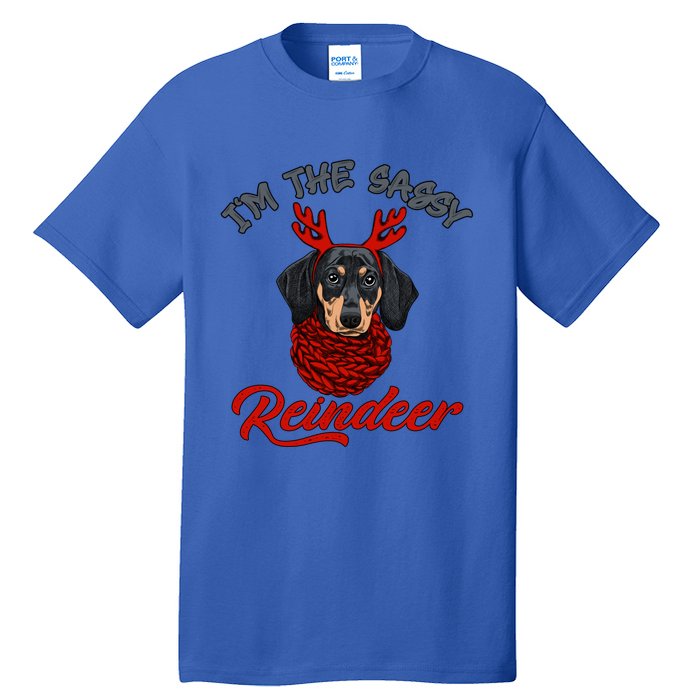 IM The Sassy Reindeer Dachshund Merry Christmas Pajamas Funny Gift Tall T-Shirt