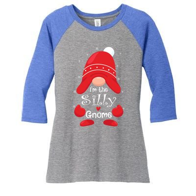 IM The Silly Gnome Family Matching Group Christmas Gift Women's Tri-Blend 3/4-Sleeve Raglan Shirt