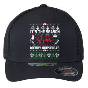 ItS The Season Merry Nursemas Winter Vibes Christmas Great Gift Flexfit Unipanel Trucker Cap