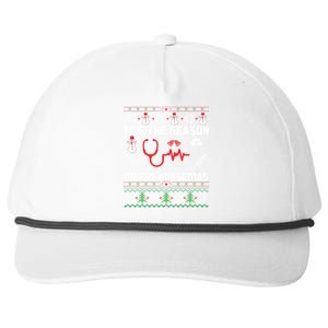 ItS The Season Merry Nursemas Winter Vibes Christmas Great Gift Snapback Five-Panel Rope Hat