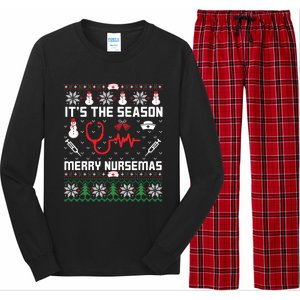 ItS The Season Merry Nursemas Winter Vibes Christmas Great Gift Long Sleeve Pajama Set