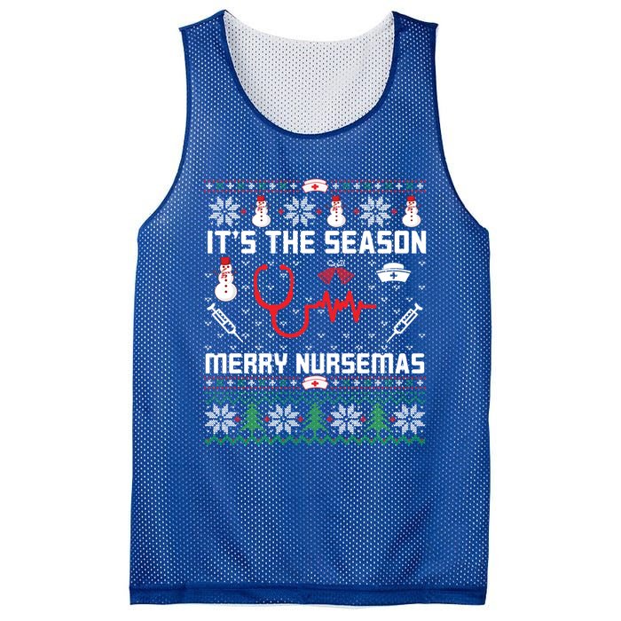 ItS The Season Merry Nursemas Winter Vibes Christmas Great Gift Mesh Reversible Basketball Jersey Tank