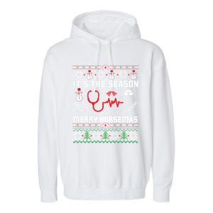 ItS The Season Merry Nursemas Winter Vibes Christmas Great Gift Garment-Dyed Fleece Hoodie