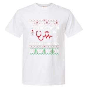 ItS The Season Merry Nursemas Winter Vibes Christmas Great Gift Garment-Dyed Heavyweight T-Shirt